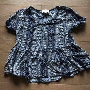 Peplum short sleeve top